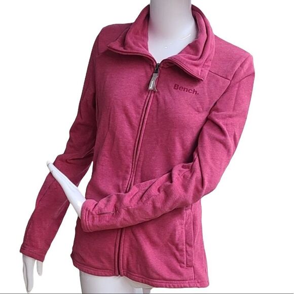 Bench Comfy Soft Long Sleeve Athleisure Zip Up Sweater Jacket Top Pink - Picture 3 of 14